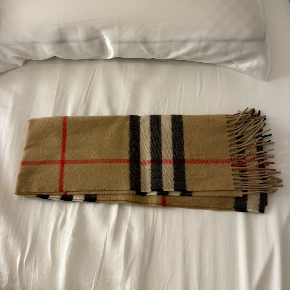 burberry check cashmere scarf